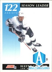 1991 SCORE WAYNE GRETZKY 122 ASSISTS KINGS #295
